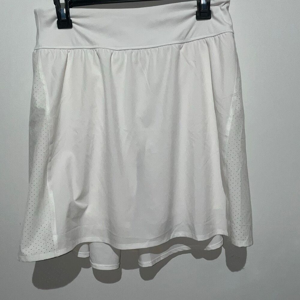 SPANX Women's‎ White Get Moving Pleated Side Mesh Pull-On Athletic Skort Large